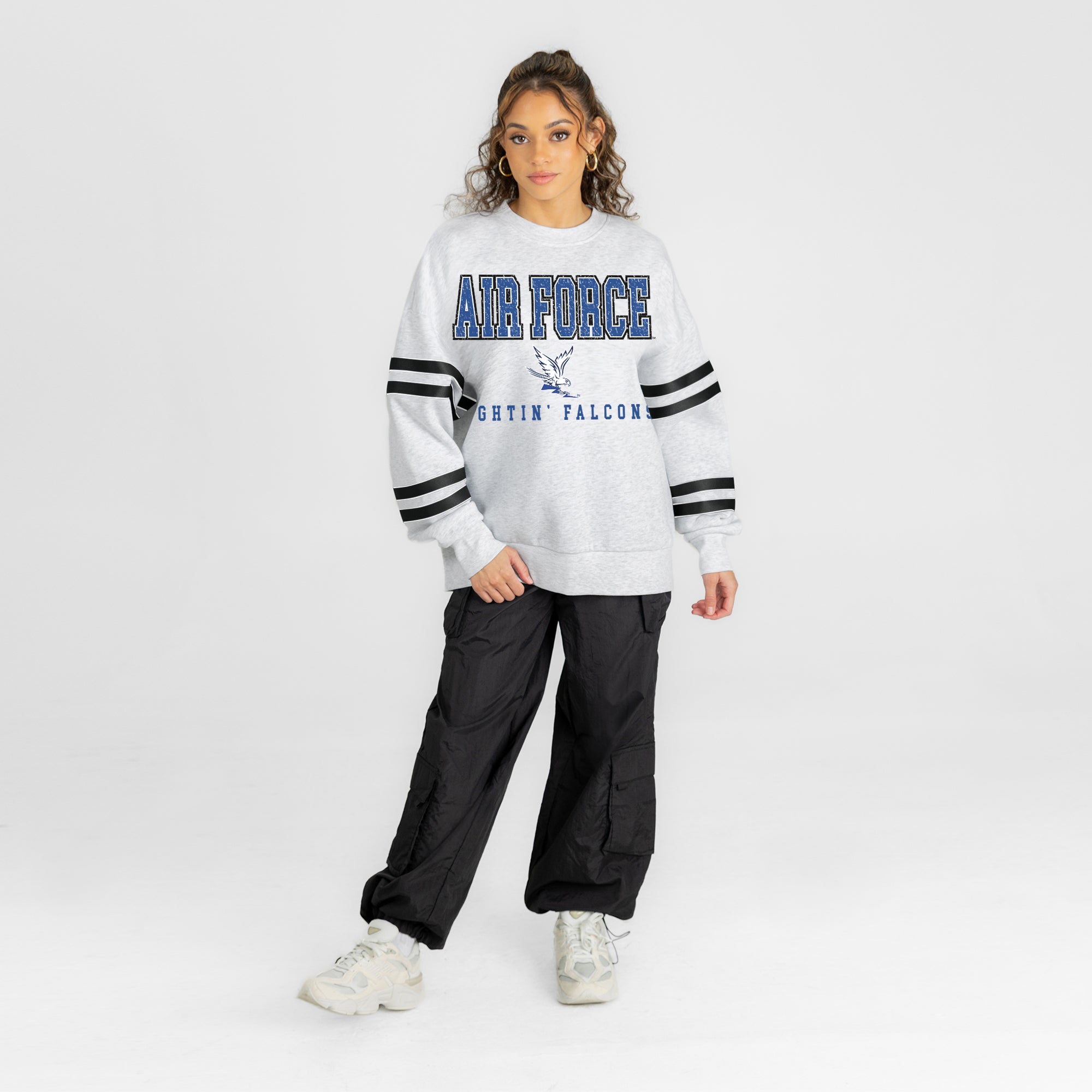 AIR FORCE FALCONS STADIUM STRIPES STRIPE SLEEVE CREWNECK SWEATSHIRT