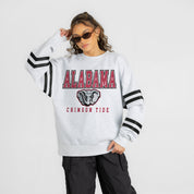 ALABAMA CRIMSON TIDE STADIUM STRIPES STRIPE SLEEVE CREWNECK SWEATSHIRT