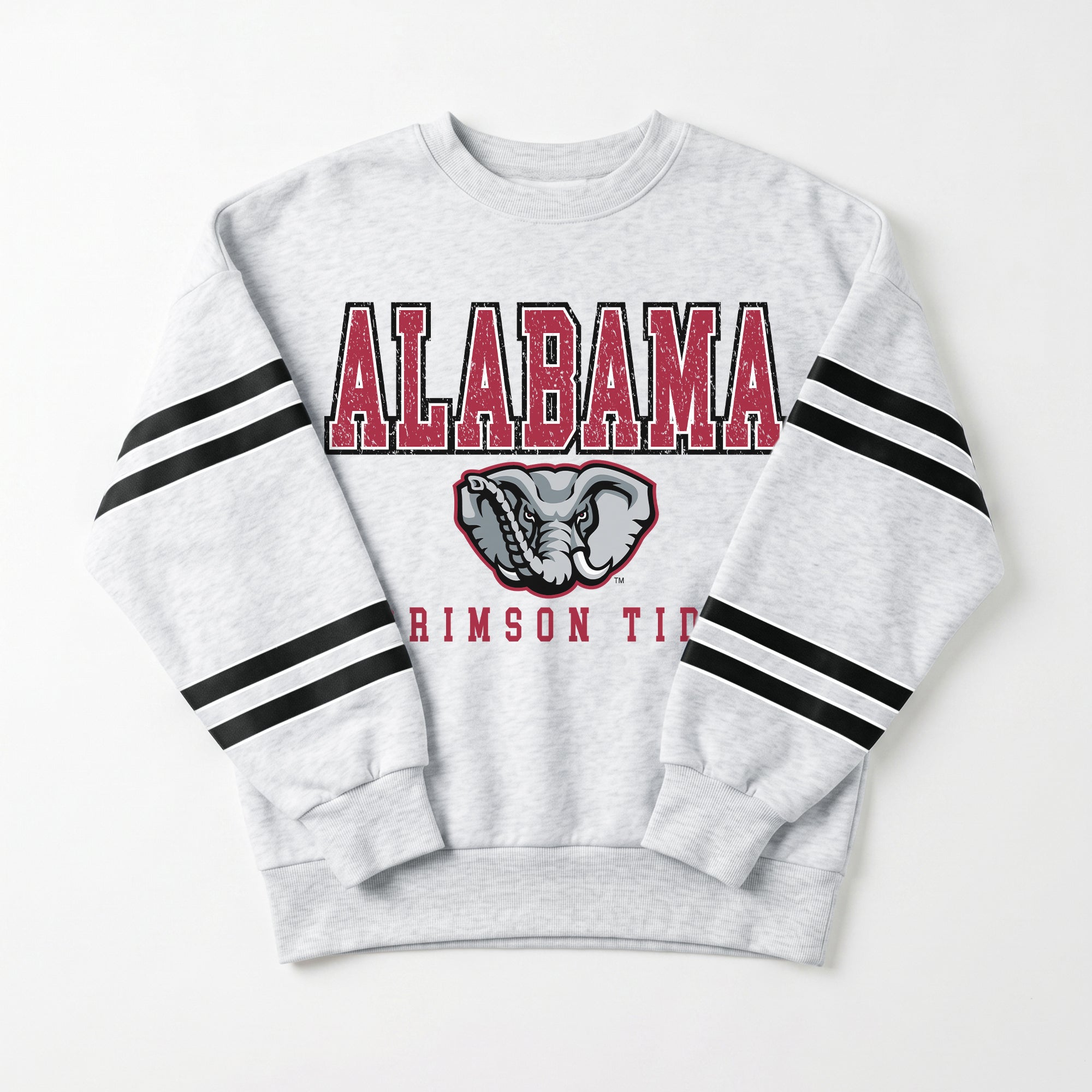 ALABAMA CRIMSON TIDE STADIUM STRIPES STRIPE SLEEVE CREWNECK SWEATSHIRT