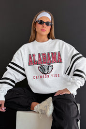 ALABAMA CRIMSON TIDE STADIUM STRIPES STRIPE SLEEVE CREWNECK SWEATSHIRT