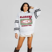 ALABAMA CRIMSON TIDE OFF THE GRID STRIPE SLEEVE CREWNECK SWEATSHIRT