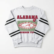 ALABAMA CRIMSON TIDE OFF THE GRID STRIPE SLEEVE CREWNECK SWEATSHIRT