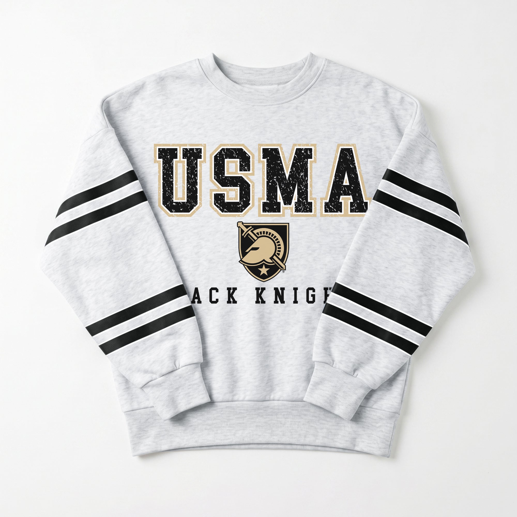 ARMY BLACK KNIGHTS STADIUM STRIPES STRIPE SLEEVE CREWNECK SWEATSHIRT