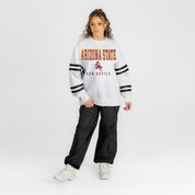 ARIZONA STATE SUN DEVILS STADIUM STRIPES STRIPE SLEEVE CREWNECK SWEATSHIRT