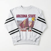 ARIZONA STATE SUN DEVILS OFF THE GRID STRIPE SLEEVE CREWNECK SWEATSHIRT