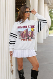 ARIZONA STATE SUN DEVILS OFF THE GRID STRIPE SLEEVE CREWNECK SWEATSHIRT