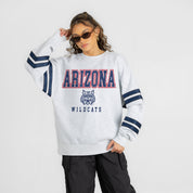 ARIZONA WILDCATS STADIUM STRIPES STRIPE SLEEVE CREWNECK SWEATSHIRT