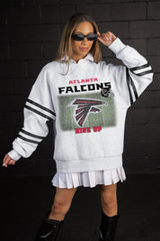 ATLANTA FALCONS OFF THE GRID STRIPE SLEEVE CREWNECK SWEATSHIRT