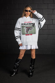 ATLANTA FALCONS OFF THE GRID STRIPE SLEEVE CREWNECK SWEATSHIRT
