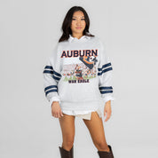 AUBURN TIGERS OFF THE GRID STRIPE SLEEVE CREWNECK SWEATSHIRT
