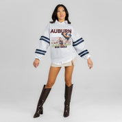 AUBURN TIGERS OFF THE GRID STRIPE SLEEVE CREWNECK SWEATSHIRT