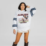 AUBURN TIGERS OFF THE GRID STRIPE SLEEVE CREWNECK SWEATSHIRT