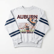 AUBURN TIGERS OFF THE GRID STRIPE SLEEVE CREWNECK SWEATSHIRT
