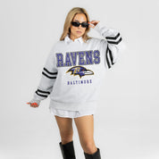 BALTIMORE RAVENS STADIUM STRIPES STRIPE SLEEVE CREWNECK SWEATSHIRT