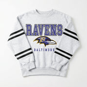 BALTIMORE RAVENS STADIUM STRIPES STRIPE SLEEVE CREWNECK SWEATSHIRT