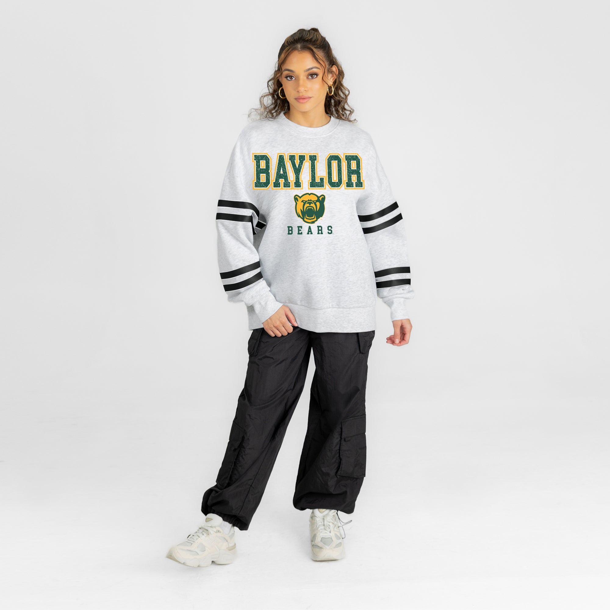 BAYLOR BEARS STADIUM STRIPES STRIPE SLEEVE CREWNECK SWEATSHIRT