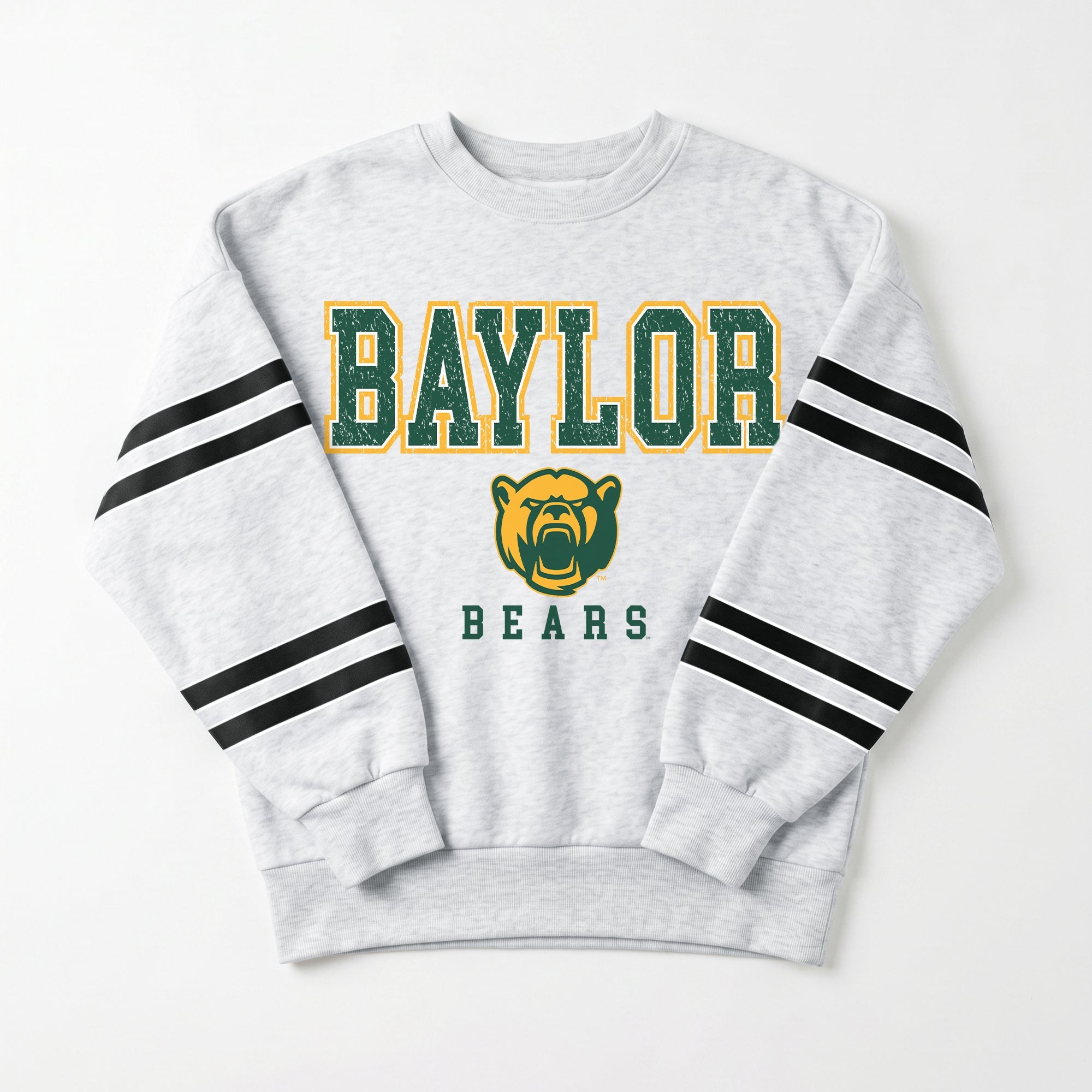 BAYLOR BEARS STADIUM STRIPES STRIPE SLEEVE CREWNECK SWEATSHIRT