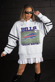 BUFFALO BILLS OFF THE GRID STRIPE SLEEVE CREWNECK SWEATSHIRT