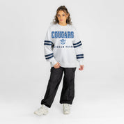 BYU COUGARS STADIUM STRIPES STRIPE SLEEVE CREWNECK SWEATSHIRT