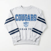 BYU COUGARS STADIUM STRIPES STRIPE SLEEVE CREWNECK SWEATSHIRT
