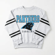 CAROLINA PANTHERS STADIUM STRIPES STRIPE SLEEVE CREWNECK SWEATSHIRT
