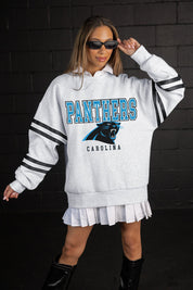 CAROLINA PANTHERS STADIUM STRIPES STRIPE SLEEVE CREWNECK SWEATSHIRT