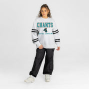 COASTAL CAROLINA CHANTICLEERS STADIUM STRIPES STRIPE SLEEVE CREWNECK SWEATSHIRT