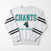 COASTAL CAROLINA CHANTICLEERS STADIUM STRIPES STRIPE SLEEVE CREWNECK SWEATSHIRT