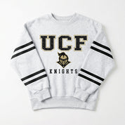 CENTRAL FLORIDA KNIGHTS STADIUM STRIPES STRIPE SLEEVE CREWNECK SWEATSHIRT