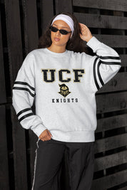 CENTRAL FLORIDA KNIGHTS STADIUM STRIPES STRIPE SLEEVE CREWNECK SWEATSHIRT