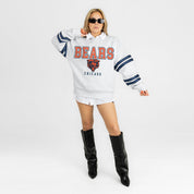 CHICAGO BEARS STADIUM STRIPES STRIPE SLEEVE CREWNECK SWEATSHIRT