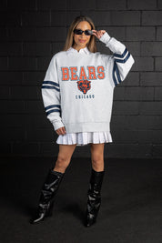 CHICAGO BEARS STADIUM STRIPES STRIPE SLEEVE CREWNECK SWEATSHIRT