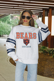 CHICAGO BEARS STADIUM STRIPES STRIPE SLEEVE CREWNECK SWEATSHIRT