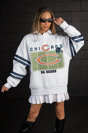 CHICAGO BEARS OFF THE GRID STRIPE SLEEVE CREWNECK SWEATSHIRT