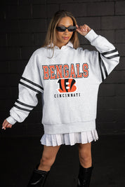 CINCINNATI BENGALS STADIUM STRIPES STRIPE SLEEVE CREWNECK SWEATSHIRT