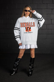 CINCINNATI BENGALS STADIUM STRIPES STRIPE SLEEVE CREWNECK SWEATSHIRT