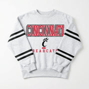 CINCINNATI BEARCATS STADIUM STRIPES STRIPE SLEEVE CREWNECK SWEATSHIRT