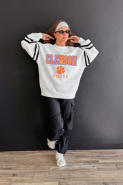 CLEMSON TIGERS STADIUM STRIPES STRIPE SLEEVE CREWNECK SWEATSHIRT