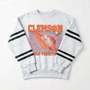 CLEMSON TIGERS OFF THE GRID STRIPE SLEEVE CREWNECK SWEATSHIRT