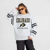 COLORADO BUFFALOES STADIUM STRIPES STRIPE SLEEVE CREWNECK SWEATSHIRT
