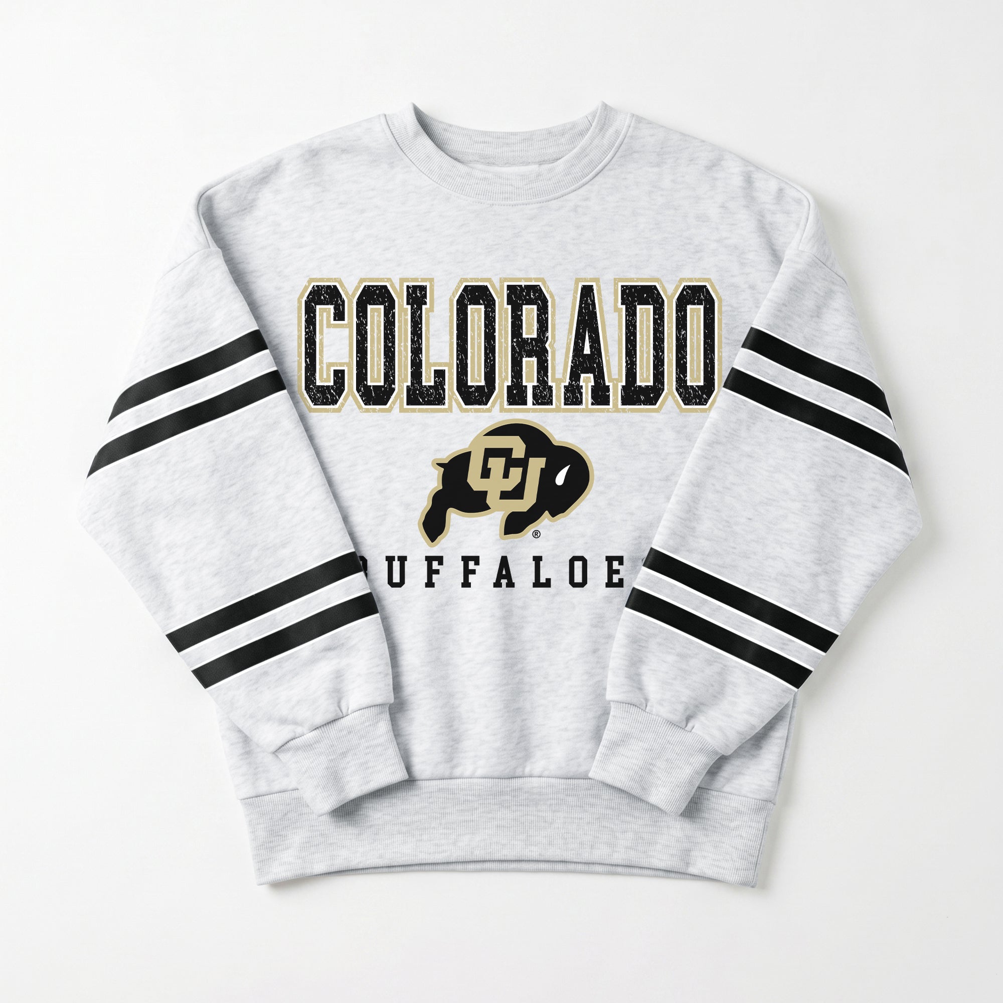 COLORADO BUFFALOES STADIUM STRIPES STRIPE SLEEVE CREWNECK SWEATSHIRT