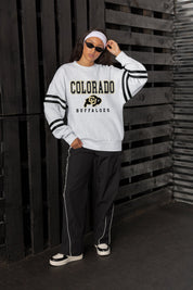 COLORADO BUFFALOES STADIUM STRIPES STRIPE SLEEVE CREWNECK SWEATSHIRT