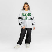 COLORADO STATE RAMS STADIUM STRIPES STRIPE SLEEVE CREWNECK SWEATSHIRT