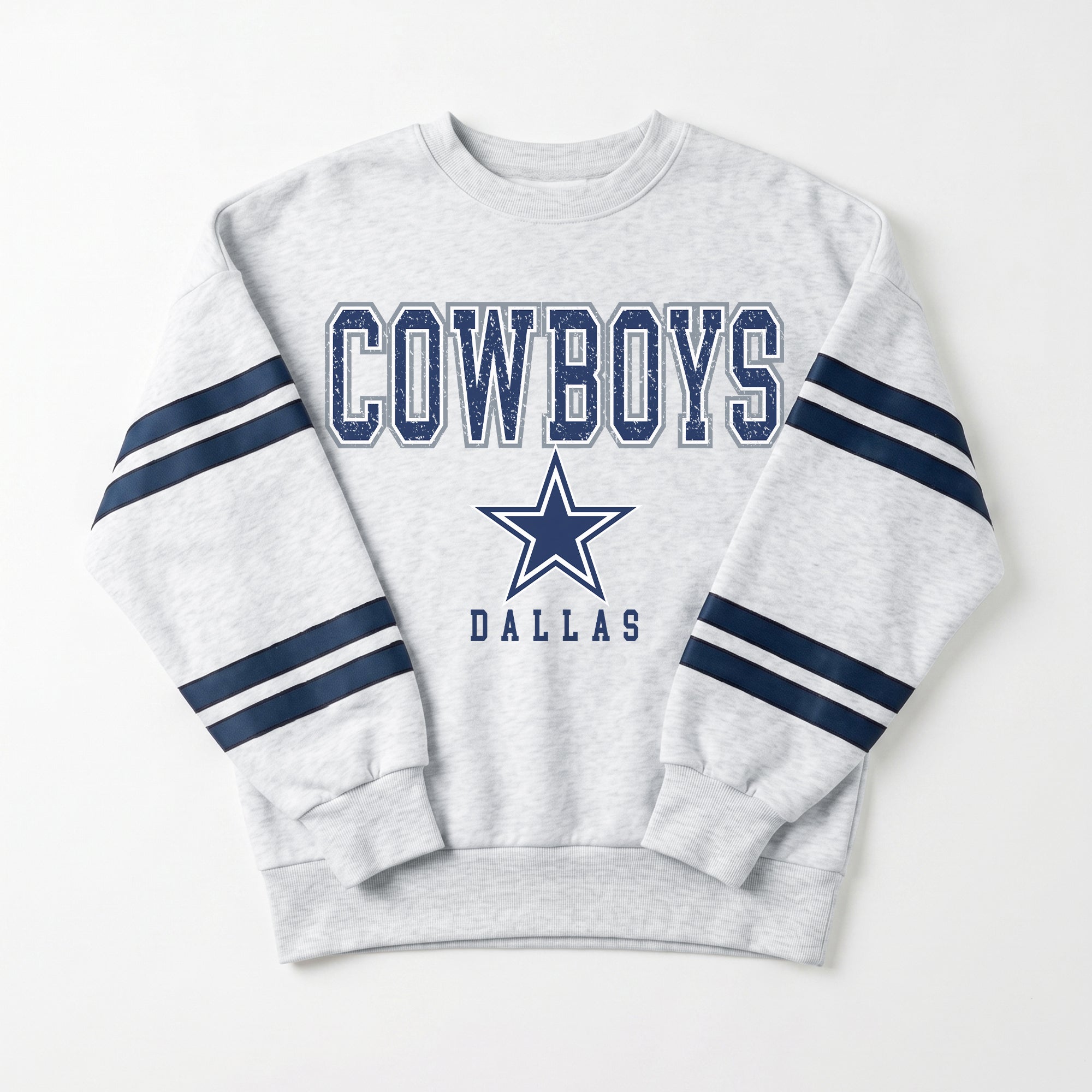 DALLAS COWBOYS STADIUM STRIPES STRIPE SLEEVE CREWNECK SWEATSHIRT
