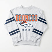 DENVER BRONCOS STADIUM STRIPES STRIPE SLEEVE CREWNECK SWEATSHIRT