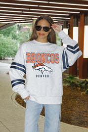 DENVER BRONCOS STADIUM STRIPES STRIPE SLEEVE CREWNECK SWEATSHIRT