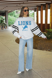 DETROIT LIONS STADIUM STRIPES STRIPE SLEEVE CREWNECK SWEATSHIRT