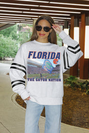 FLORIDA GATORS OFF THE GRID STRIPE SLEEVE CREWNECK SWEATSHIRT
