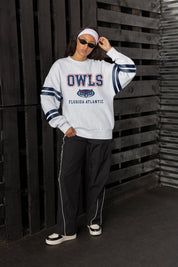 FLORIDA ATLANTIC OWLS STADIUM STRIPES STRIPE SLEEVE CREWNECK SWEATSHIRT