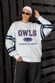 FLORIDA ATLANTIC OWLS STADIUM STRIPES STRIPE SLEEVE CREWNECK SWEATSHIRT